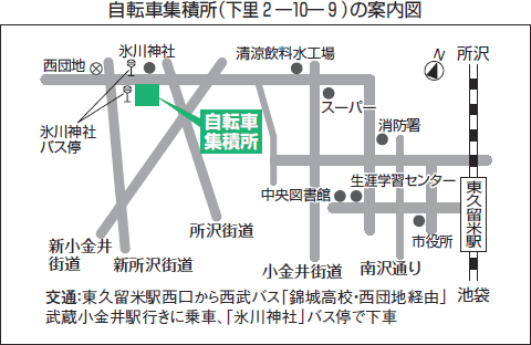 自転車等集積所の案内図