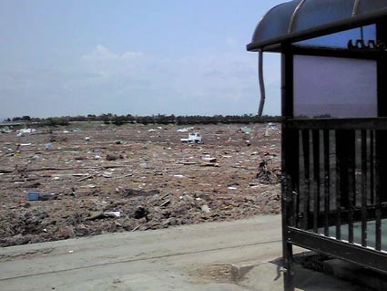 津波被害に遭った住宅の写真