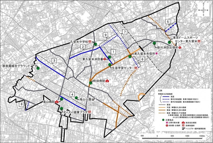 無電柱化計画路線図