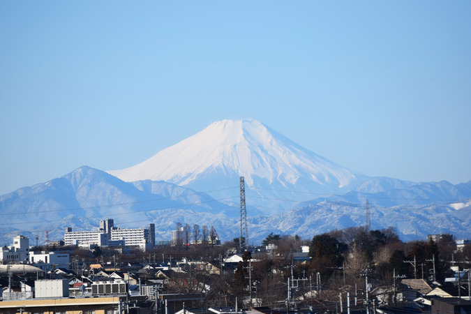 画像　市内から撮影した富士山
