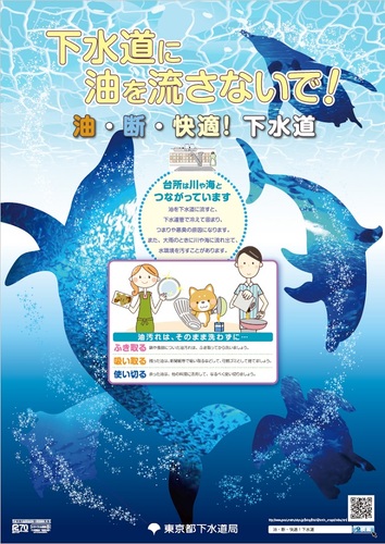 下水に油を流さないで