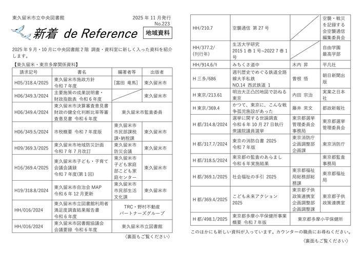 新着 de reference
