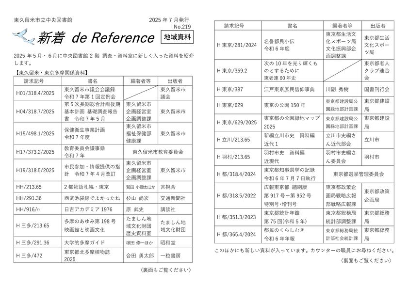 新着 de reference