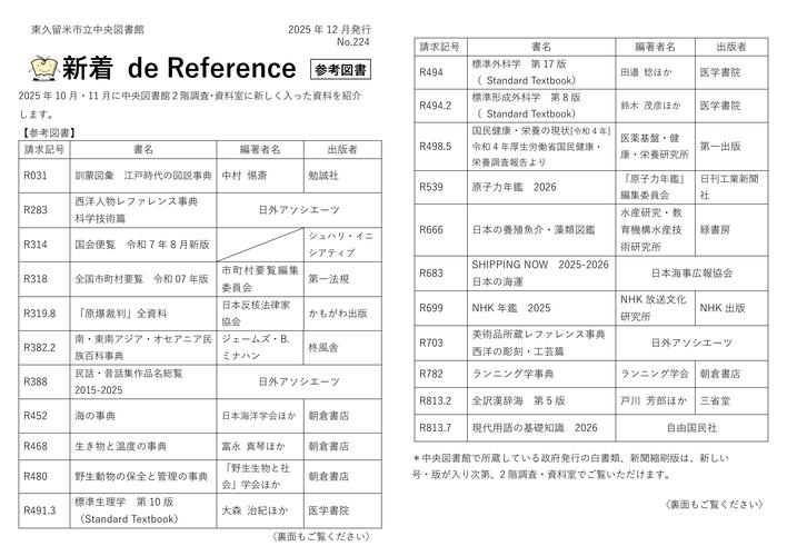 新着 de reference