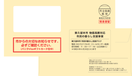 【見本】バニラVisaギフトカード配付封筒イメージ